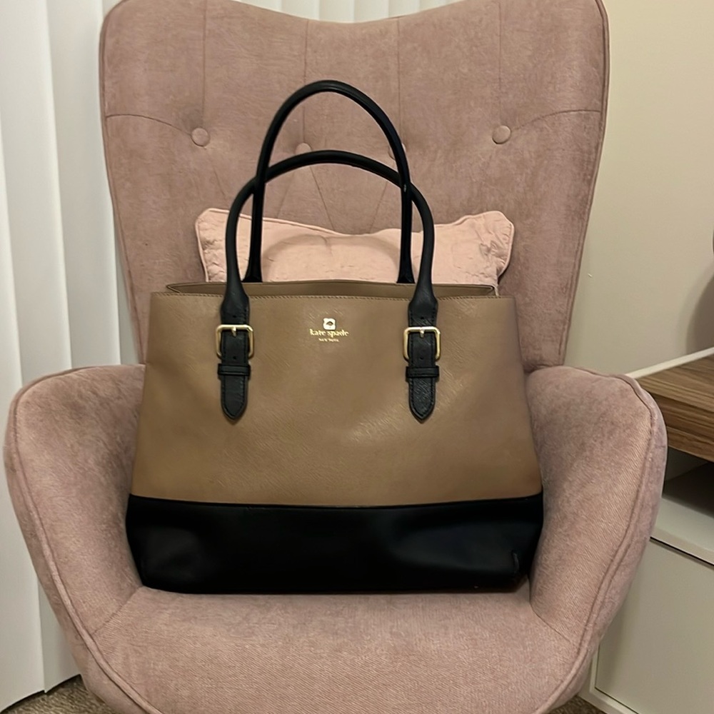 Kate Spade Tan & Black two-toned satchel